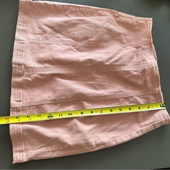 PacSun Pink Short Mini Skirt Stretch Material Faux Denim 24 Zipper Back Tight - Picture 8 of 8